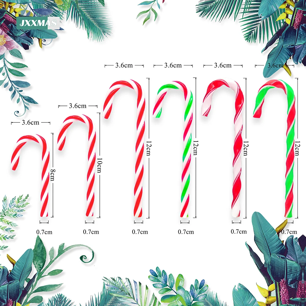 Christmas Pendant Plastic Candy Cane Artificial Lollipop Home Xmas Tree Decoration New Year Children's Gift Natal Navidad