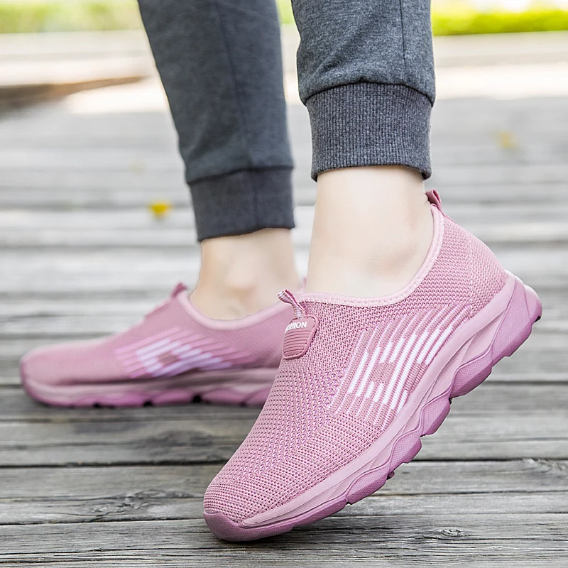 Женские сетчатые дышащие кроссовки повседневная обувь на плоской подошве без