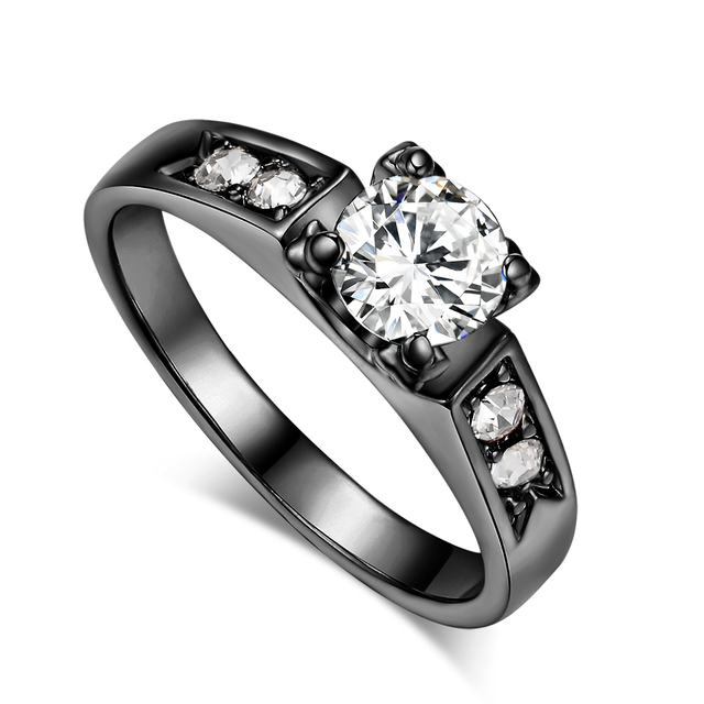 Zirconia 4 Claw Wedding/Engagement Rings Rose Gold Color Fashion Brand CZ Stone Jewelry For Women/Lady anel DFR051
