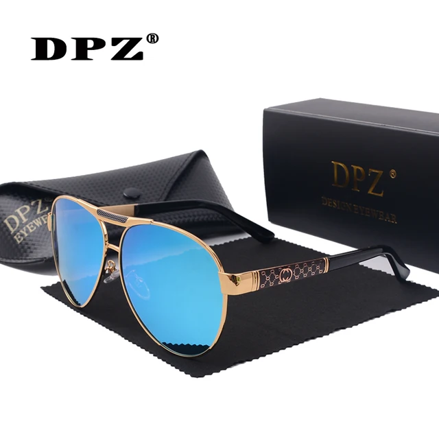 DPZ Polarized Sunglasses Men Driving Classic Brand Designer Retro women Sun Glasses Male aviation 60mm UV400