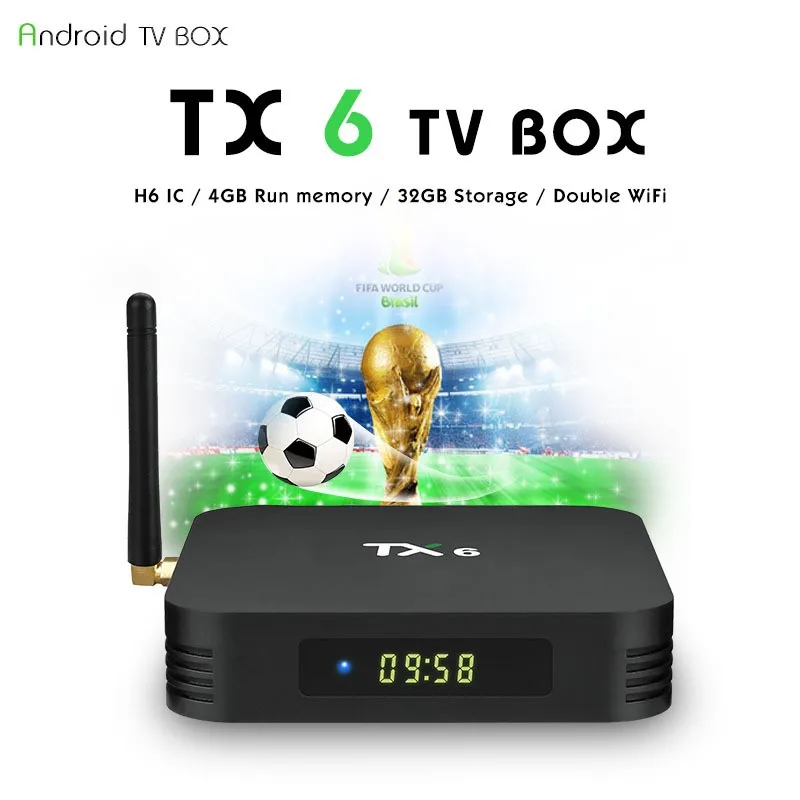 Live IP tv H6 чип TX6 android смарт-плеер четырехъядерный android 9,0 tv box 4 ГБ/32 ГБ