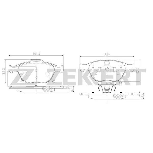 Колодки торм. диск. перед Ford Focus 02- Tourneo 02- Transit 0
