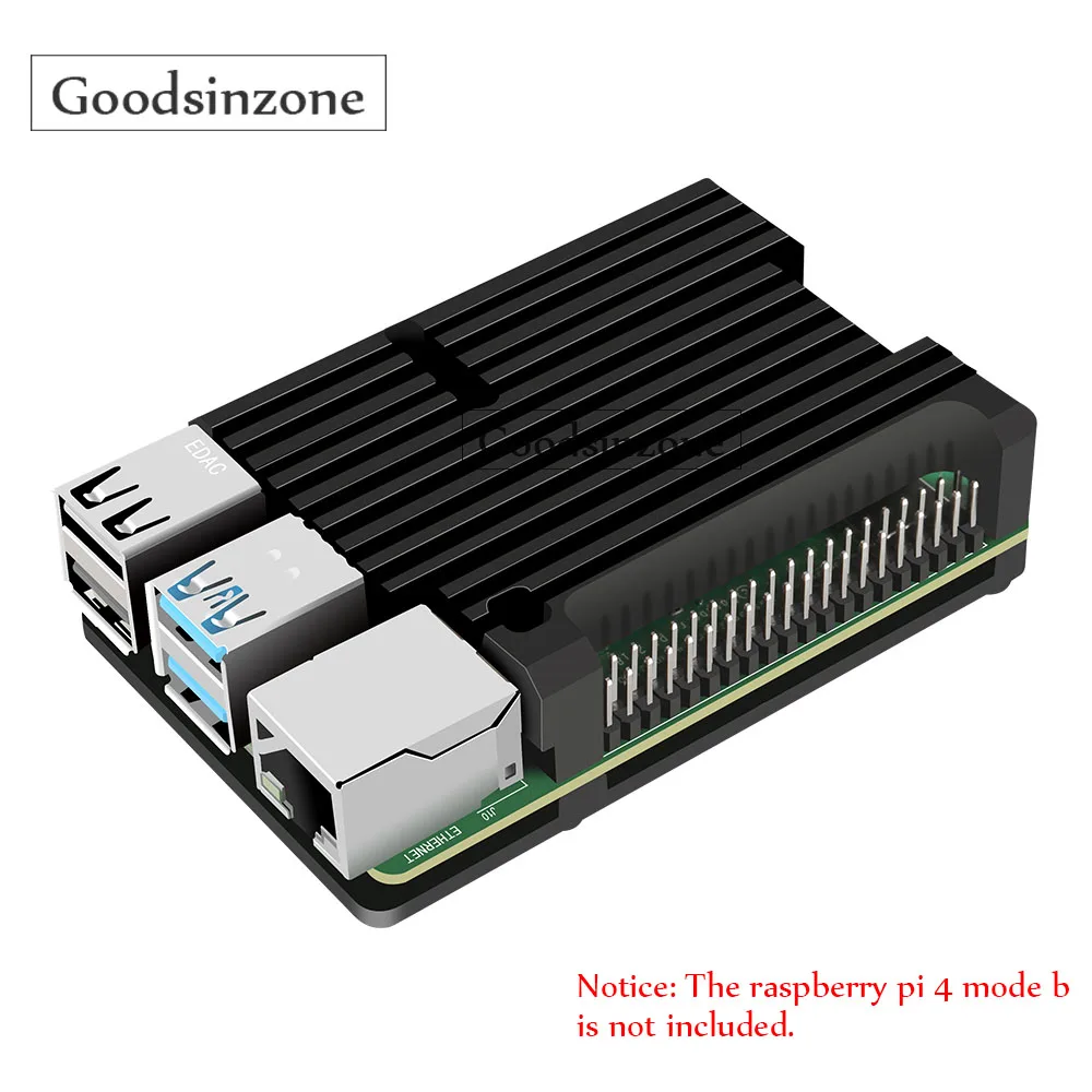 

Metal Case for Raspberry Pi 4 Model B Case Auto Cooling Armor Aluminum Alloy Case with Heatsink Thermal Adhesive