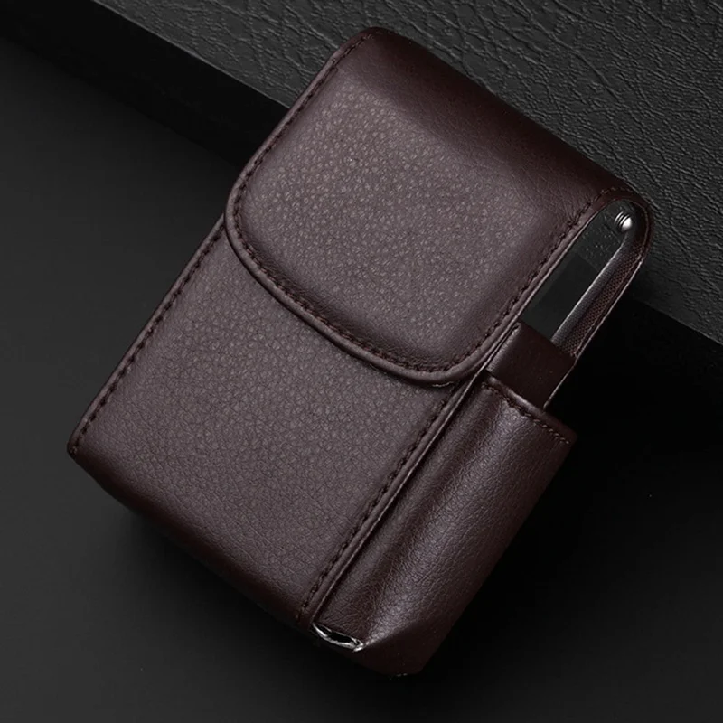 Portable Cigarette Case Smoke Holder Storage Box Container PU Leather Wallet Creative and Best Gift for Father Friend and Lover