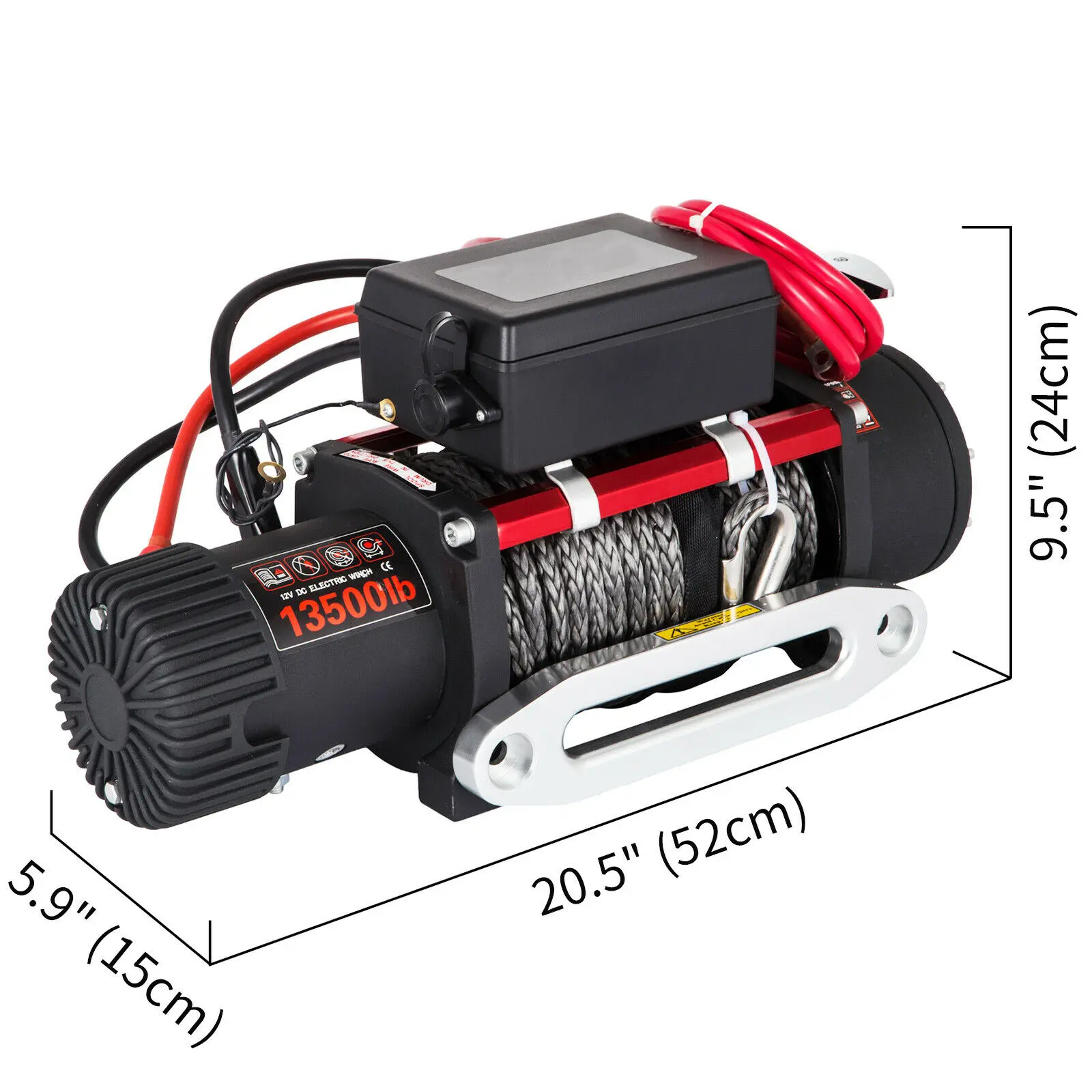 VEVOR 12V 13500LBS Электрический синтетический трос лебедки 6123 5 кг Шестерни поезд Roller