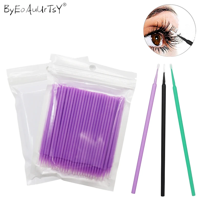 100pc/lot Micro Brushes Eye Lash Glue Brushes Eyelashes Extension Lint