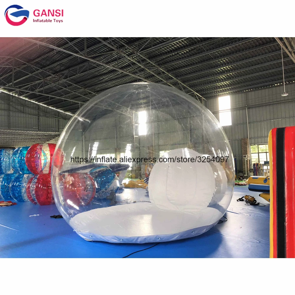Free shipping customized size inflatable dome tent with entrance clear inflatable bubble tent for camping
