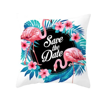 

New Cushion Cover Throw Pillow Case Fashion Home Decorative Print Flamingos Pillowcases Woven Print Square Pillow Cover