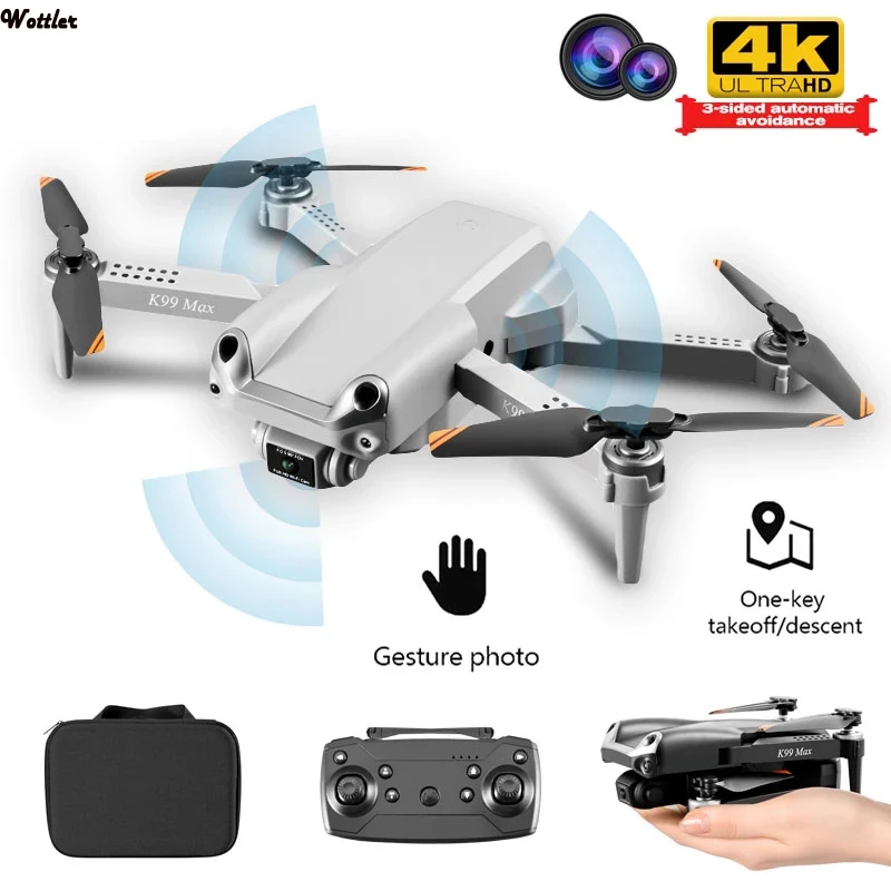 Квадрокоптер складной K99 Max 2 4 ГГц Wi-Fi 4K HD две камеры | Игрушки и хобби