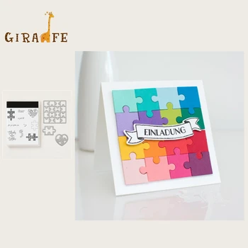 

Jigsaw Metal Cutting Dies and stamps for DIY dies scrapbooking Photo Album Embossing Decorative Craft Clear Stamps and Dies Sets