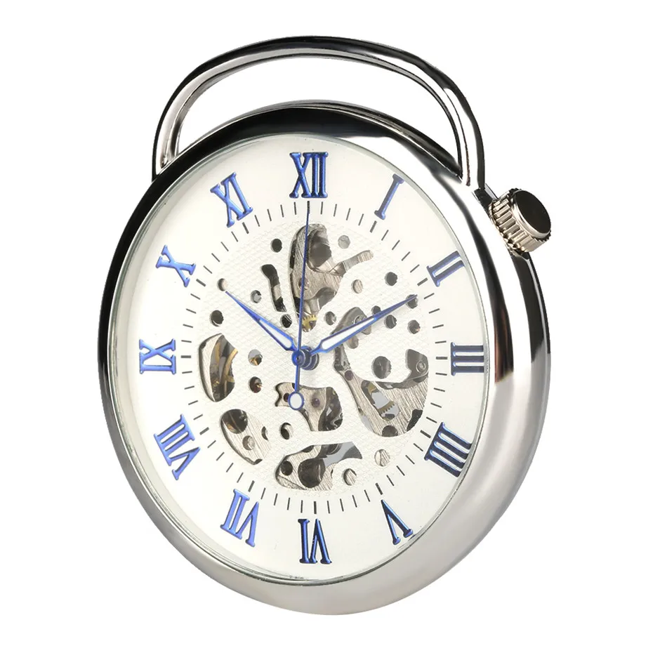 Orologio Da Tasca Automatico Meccanico Steampunk - Numeri Romani, Faccia Aperta, Unisex - Foto 5