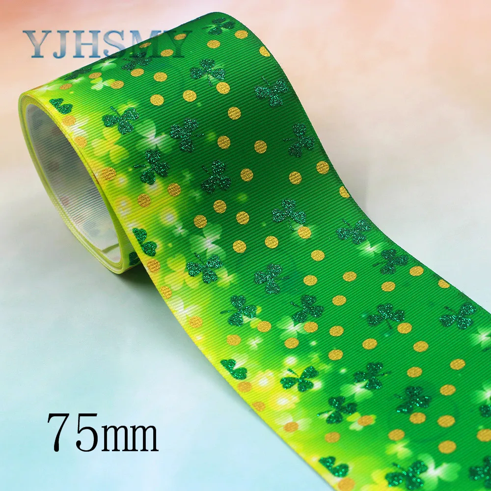 YJHSMY I-191128-2637, 75 мм, 2 ярдов Красочные мультфильм горячие Золотые горячие серебряные ленты термотрансферные корсажные Свадебные украшения - Цвет: I-191128-2639