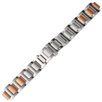 

9MM 11MM 12MM Silver Rose Gold Watch Strap Stainless Steel Wristwatch Bracelet Push-Button Hidden Clasp cinturino orologio