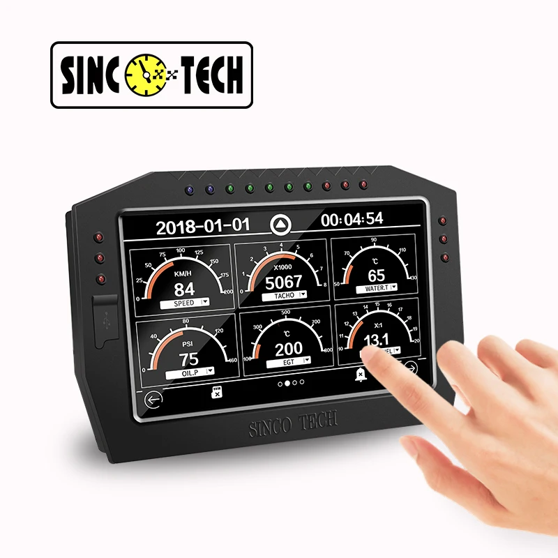 SINCO TECH 7'' LCD Universal Digital DashBoard Race Dash Auto