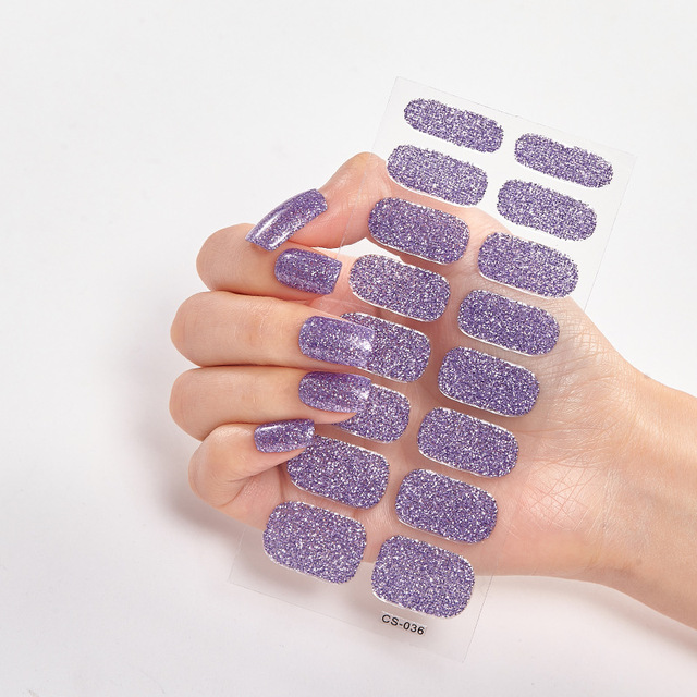 Tips/Sheet Minimalist Design Gradual Change Glitter Series Powder Sequins Self Adhesive Nail Sticker Nails Sticker Designer