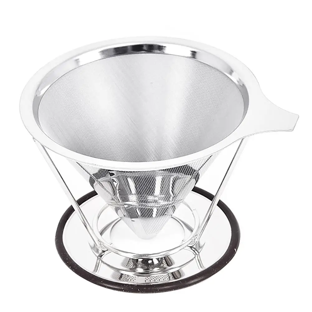 Reusable Stainless Steel Coffee Filters Coffee Funnel Dripper Mesh Filter Strainer Wine Sauce Filter Coffeeware Kitchen Tools