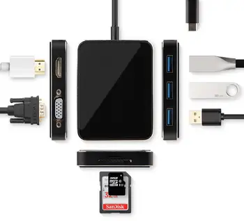 

USB C HDMI Cable Type C to HDMI VGA HUB Adapter USB-C HDMI Converter Type-C Thunderbolt 3 Dock for MacBook Pro Air Multi