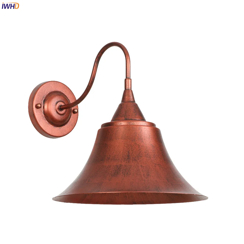 Винтажный настенный светильник IWHD из ржавчины и железа для спальни лестницы