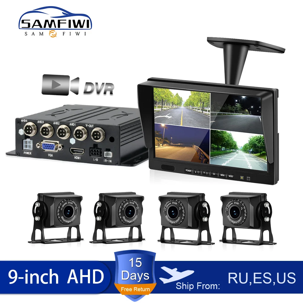 価値 監視カメラ 9インチ 4チャンネル Dvr 車 車載モニター ナイトビジョン バックアップ リアビューカメラ セキュリティ 監視 分割画面 即納商品 Www Lokmangalbank Com