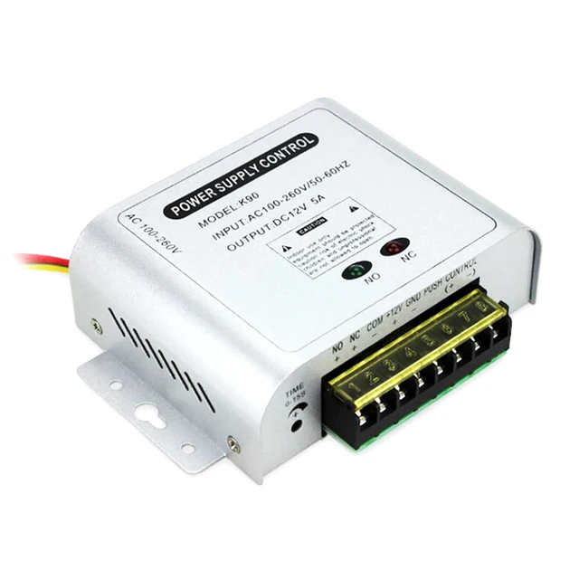 Mini AC 100-260V Access Control Power Supply Controller DC 12V 5A Access Control Time Delay Power Adapter 5