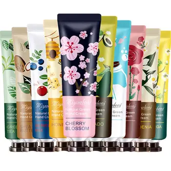 

10pcs Plant Fragrance Hand Cream Moisturizing Hand Care for Women Men Winter Travel BV789