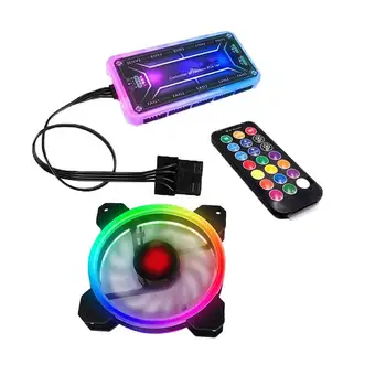 

Computer Case Fan PC Cooling Fan Light RGB Adjust LED 120mm Quiet + IR Remote Controller Cooler Fans CPU Cooler Fan
