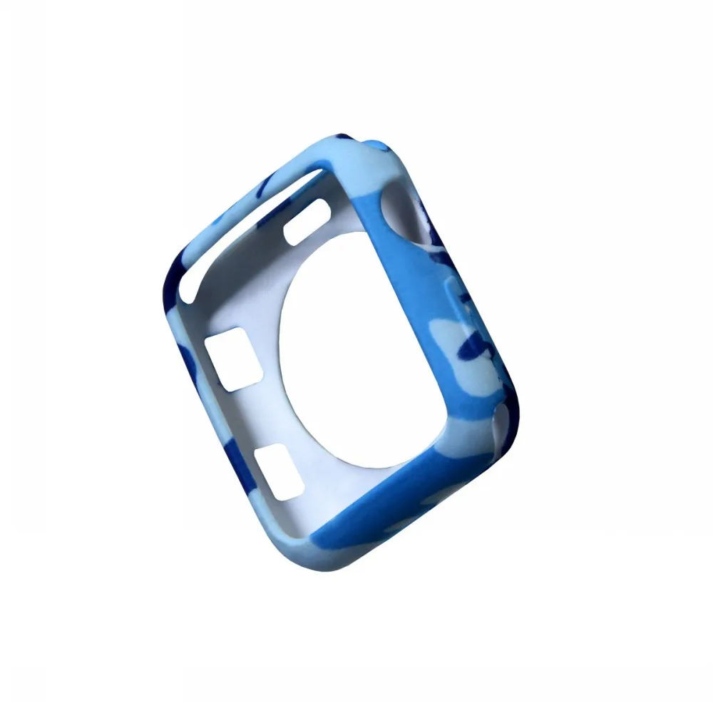 Camouflage Blue Камуфляжный мягкий чехол для часов из ТПУ для Apple Watch, 42 мм, 38 мм, серия 1, 2, 3, защитный силиконовый чехол для iWatch Shell - Цвет: Camouflage Blue