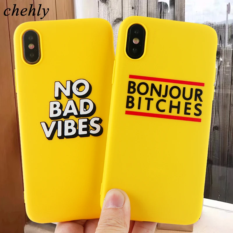 No Bad Vibes чехол для телефона для iPhone X XS XR Max 8 7 6 S plus 11 Pro MAX чехол s Мягкий силиконовый чехол для мобильных телефонов