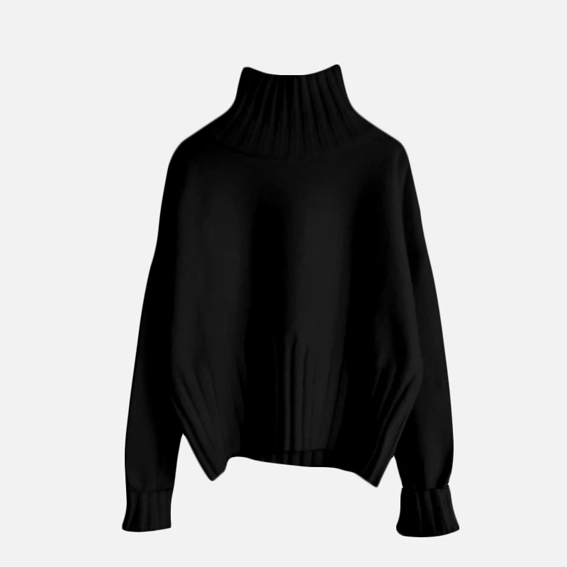 SS9368Black Осенне-зимний женский трикотажное эластичное свитер Повседневный однотонный облегающий пуловер с высоким эластичным воротником черные и белые топы - Цвет: SS9368Black