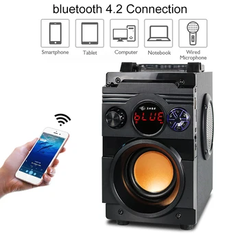 

3D Surrounded Sound bluetooth Speaker Subwoofer Wireless Portable Heavy Bass Stereo Speakers Music Player LCD Digital Display
