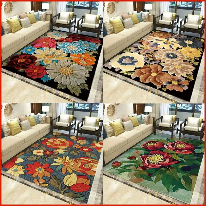 

European Style Living Room Carpet Bedroom Bedside Blanket Dining Room Carpet Floor Mat Balcony Doormat Can Be Customized Pattern
