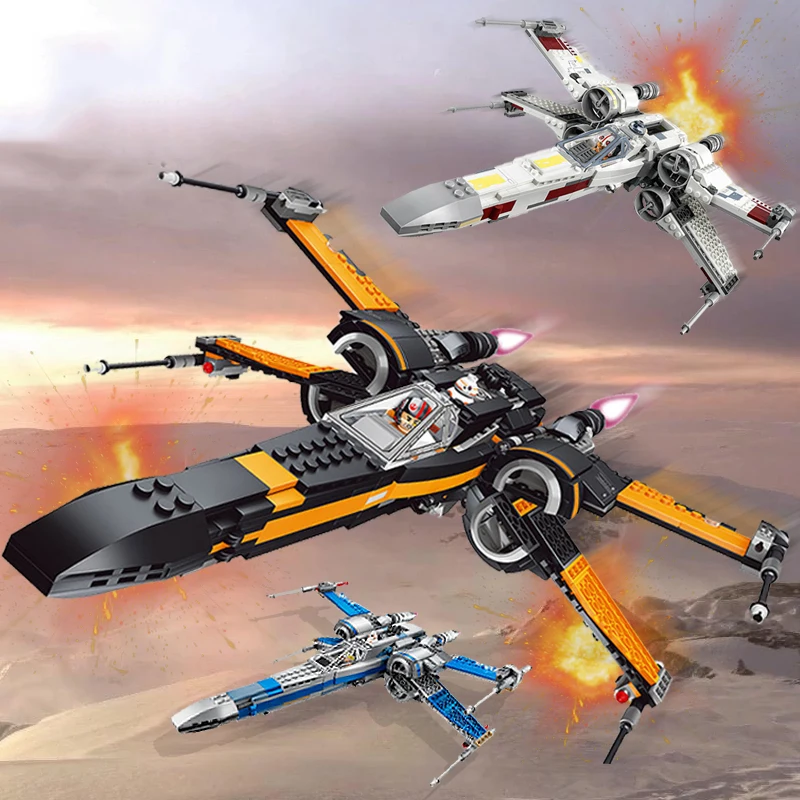 Совместимы с Starwars 05004 05145 X крыло галстук с изображением звезд истребитель Строительные блоки совместимы с Star Plan Wars детские игрушки 75149