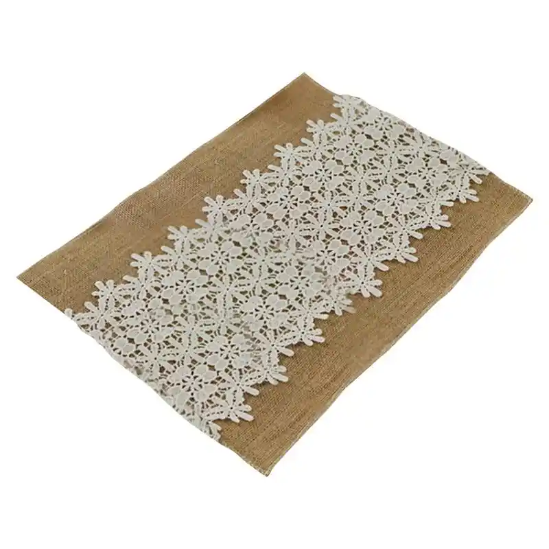 retro jute table mat lace tea mat for home table decoration
