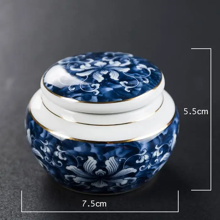 China Flower Мини Синяя Керамическая урна маленькие урны для кремации для человеческого пепла, погребальная шкатулка для домашних животных, миниатюрные памятные урны для похорон, разделяющие прах - Цвет: China Flower