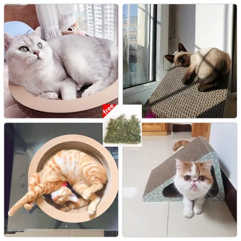

Multi styles cat scratcher corrugated paper cat scratching board pet furniture kitten toy nail scraper with free cat mint gift