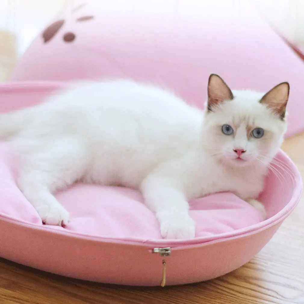 Кошачий наполнитель полузакрытое съемное и моющееся войлочное гнездо для питомца четыре сезона универсальное яичное гнездо в скорлупе кошачья спальня кровать для кошки