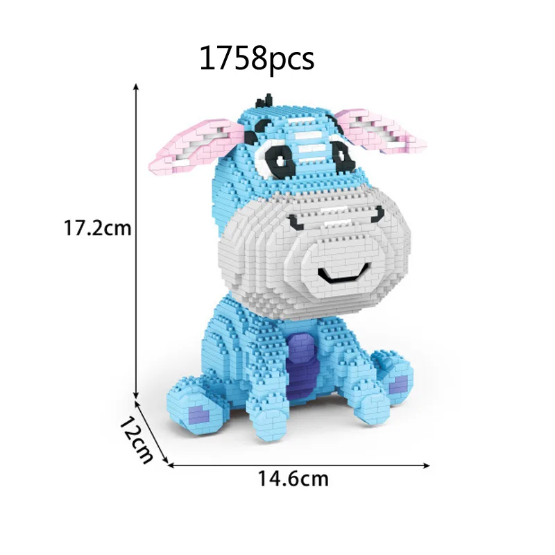 

Disney мультфильм Винни-Пух медведь фигурки микро алмазные блоки eeyore Строительный кирпич обучающая игрушка прекрасный Ослик нанокирпич