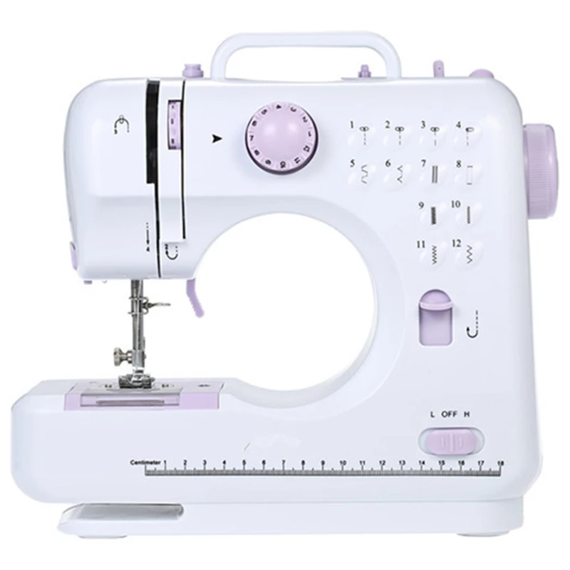 

Mini 12 Stitches Sewing Machine Household Multifunctional Double Thread and Speed Free-Arm Crafting Mending Machine LED UK Plug