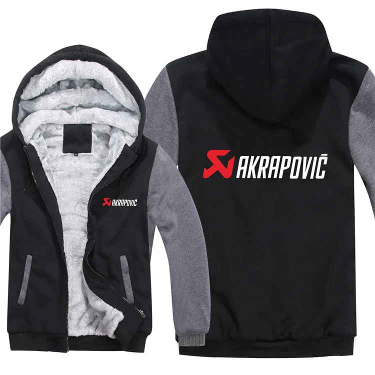 Akrapovic толстовки куртка зимняя мужская повседневная шерстяная подкладка флисовая Akrapovic толстовки с капюшоном