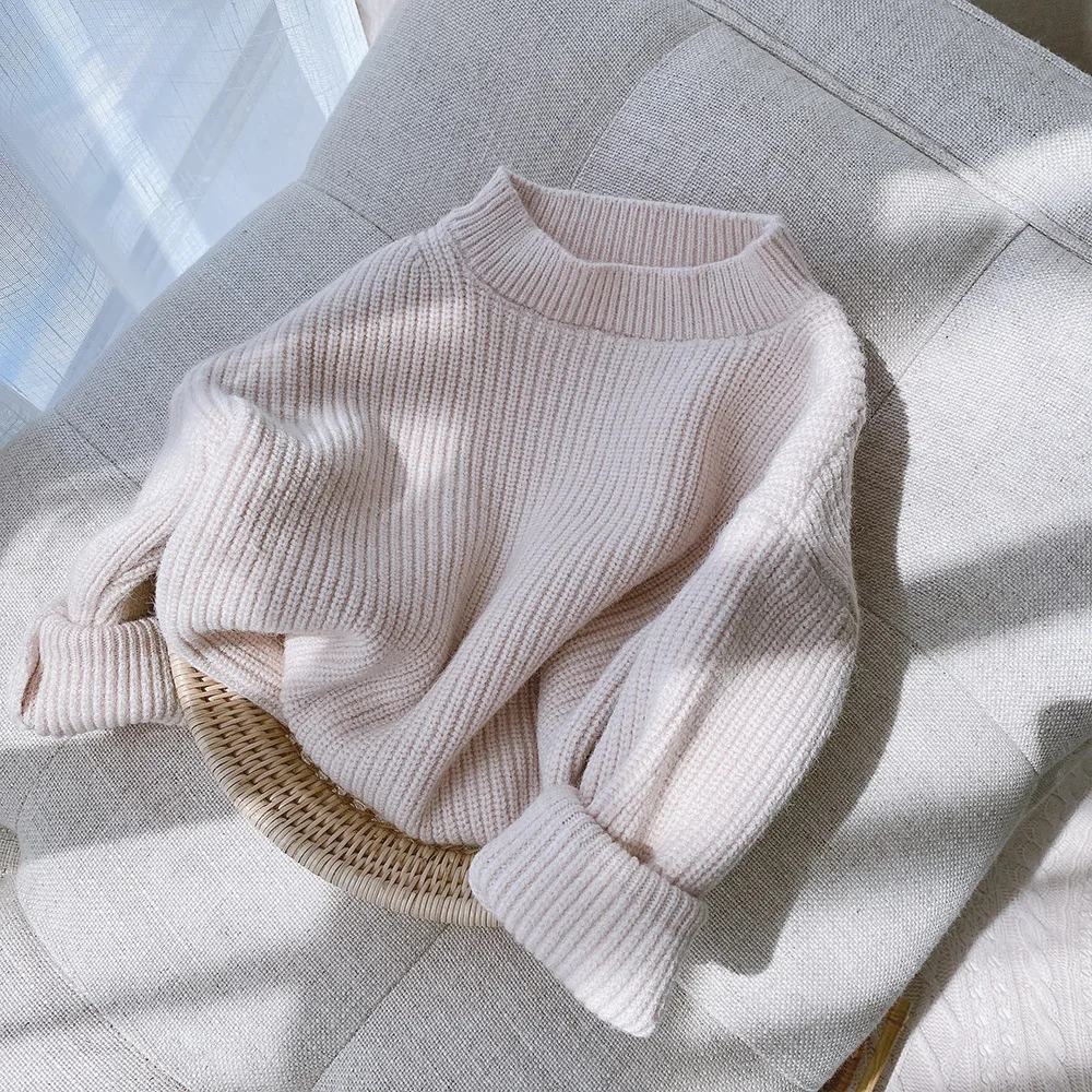 Newest Newborn Baby Girl Boy Knitted Long Sleeve Autumn Winter Sweater Solid Loose Pullover Casual Top Kids Clothes 0-6Y