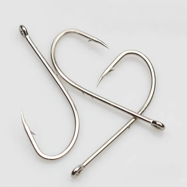 50pcs Fishhook Long Shank Fishing Hook 1#-12# High Carbon Steel Sharp Barbed Offset Narrow Bait Fishing Hooks Tackle Box 4