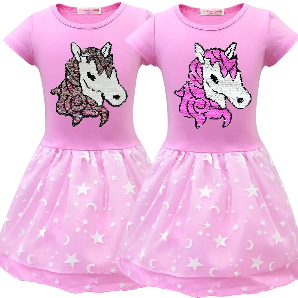 Girls Dress Baby Girls Unicorn Princess Party Dresses For Girl Clothes Kids Sequins Dress 2020 Children Carnival Birthday Dress (7)