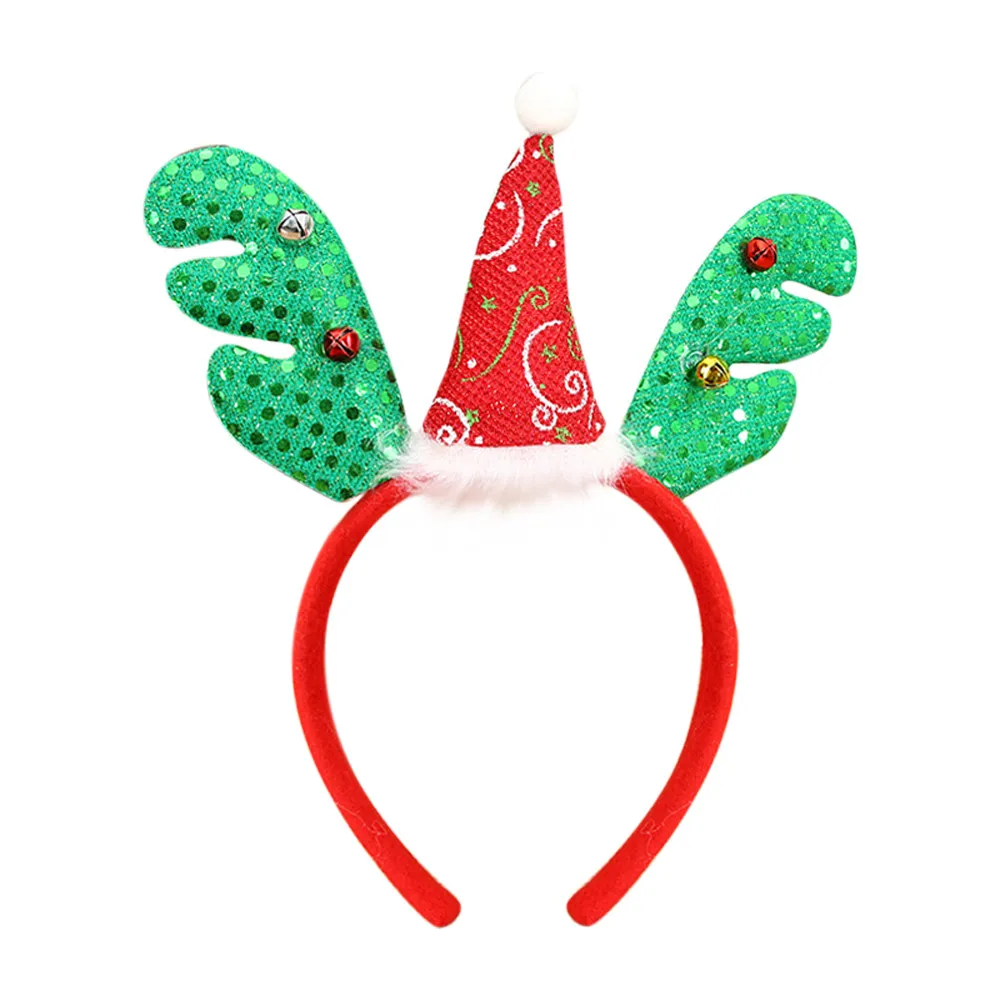 Christmas Headband Hot Christmas Headband Santa Xmas Party Decor Double Hair Band Clasp Head Christmas Gift Home Decoration