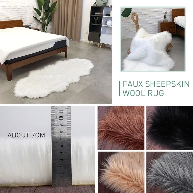 

Fluffy Fluffy Rugs Chair Bedroom Floor Wool 180X80cm Wave Shape Home Sofa Decoration Carpet Floor