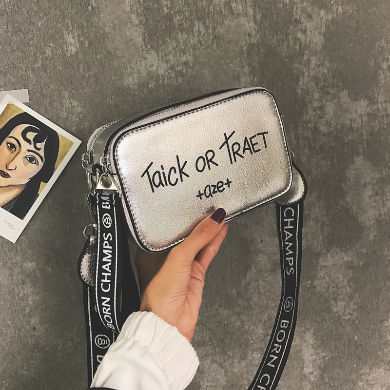 

Leather Bag Women Wide Shoulder Strap Shoulder Bag Letter Messenger Bag Small Square Bag Mini Single Shoulder luis vuiton gg bag