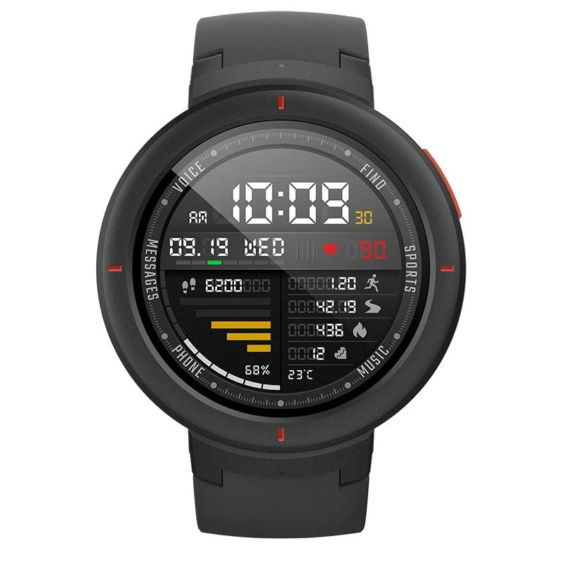 Глобальная версия Hua mi AMAZFIT Verge 3 gps умные часы IP68 AMOLED экран ответ на звонки умные часы мульти спортивные для mi 8 - Цвет: Black