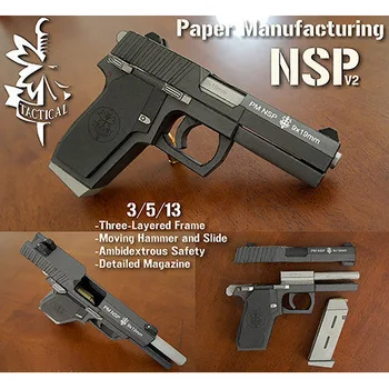 

3D Paper Model NSP Handmade Gun 1: 1 True Scale DIY Simulation Military Army Fan Collection Gift Toys for Children Adults