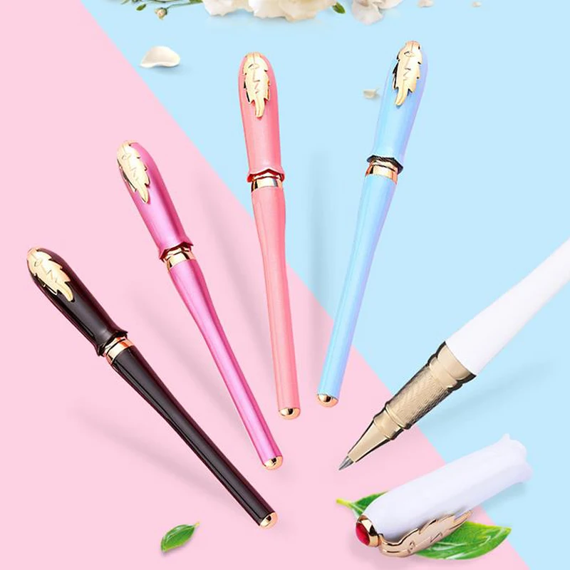 Picasso 986 Greek Irene Pimio Rollerball Pen 5 Colors Female Bud Cap Leaf Clip Office Signature Stationery Supplies