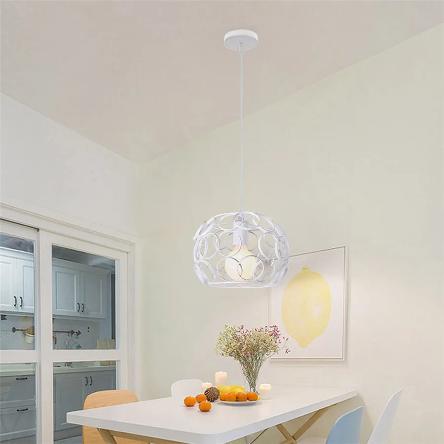 Modern Loft Pendant Light Living Room Kitchen Vintage Industrial Pendant Lamp Dome Shade Wrought Cage Hanging Lighting Fixture pendant lights pendant lamp vintage pendant lights rope pendant lamp