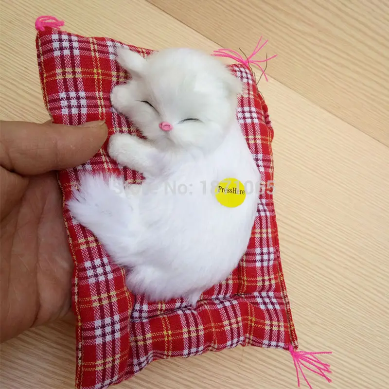 Моделирование животных Кукла Мягкие игрушки Спящая кошка игрушка с звуком Kawaii игрушки для детей подарок на день рождения куклы украшения - Цвет: 04